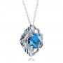  Platinum Platinum Blue Topaz Pendant - Flat View -  100351 - Thumbnail