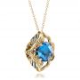 14k Yellow Gold 14k Yellow Gold Blue Topaz Pendant - Flat View -  100351 - Thumbnail