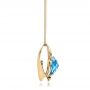 18k Yellow Gold 18k Yellow Gold Blue Topaz Pendant - Side View -  101122 - Thumbnail