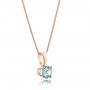 14k Rose Gold 14k Rose Gold Blue Zircon Pendant - Flat View -  100965 - Thumbnail