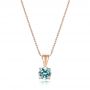 14k Rose Gold 14k Rose Gold Blue Zircon Pendant - Three-Quarter View -  100965 - Thumbnail