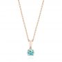 18k Rose Gold 18k Rose Gold Blue Zircon Pendant - Three-Quarter View -  103707 - Thumbnail
