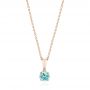 18k Rose Gold 18k Rose Gold Blue Zircon Pendant - Three-Quarter View -  103707 - Thumbnail