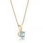 18k Yellow Gold 18k Yellow Gold Blue Zircon Pendant - Flat View -  100965 - Thumbnail