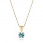 14k Yellow Gold Blue Zircon Pendant