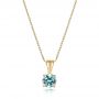 18k Yellow Gold 18k Yellow Gold Blue Zircon Pendant - Three-Quarter View -  100965 - Thumbnail