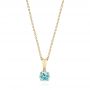 18k Yellow Gold 18k Yellow Gold Blue Zircon Pendant - Three-Quarter View -  103707 - Thumbnail