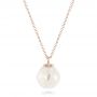 14k Rose Gold 14k Rose Gold Carved Fresh White Pearl Pendant - Three-Quarter View -  102570 - Thumbnail