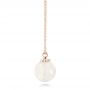 18k Rose Gold 18k Rose Gold Carved Fresh White Pearl Pendant - Side View -  102570 - Thumbnail