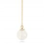14k Yellow Gold 14k Yellow Gold Carved Fresh White Pearl Pendant - Side View -  102570 - Thumbnail