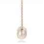 18k Rose Gold 18k Rose Gold Carved Fresh White Pearl And Diamond Pendant - Side View -  100330 - Thumbnail