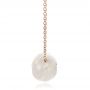18k Rose Gold 18k Rose Gold Carved Fresh White Pearl And Diamond Pendant - Side View -  100345 - Thumbnail