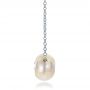  Platinum Platinum Carved Fresh White Pearl And Diamond Pendant - Side View -  100330 - Thumbnail