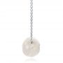 18k White Gold 18k White Gold Carved Fresh White Pearl And Diamond Pendant - Side View -  100345 - Thumbnail