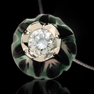 Carved Pearl And Diamond Pendant - Three-Quarter View -  51 - Thumbnail