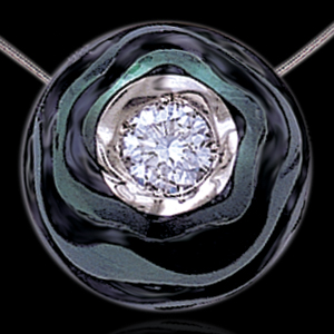 Carved Pearl And Diamond Pendant - Three-Quarter View -  950 - Thumbnail