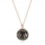 18k Rose Gold 18k Rose Gold Carved Tahitian Pearl Pendant - Flat View -  102577 - Thumbnail