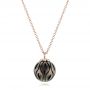 18k Rose Gold 18k Rose Gold Carved Tahitian Pearl Pendant - Three-Quarter View -  102577 - Thumbnail