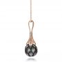 18k Rose Gold 18k Rose Gold Carved Tahitian Pearl Pendant - Side View -  100305 - Thumbnail