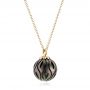 14k Yellow Gold 14k Yellow Gold Carved Tahitian Pearl Pendant - Flat View -  102577 - Thumbnail
