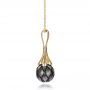 18k Yellow Gold 18k Yellow Gold Carved Tahitian Pearl Pendant - Side View -  100305 - Thumbnail