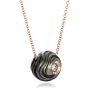 14k Rose Gold 14k Rose Gold Carved Tahitian Pearl And Diamond Pendant - Flat View -  100314 - Thumbnail