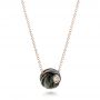 14k Rose Gold 14k Rose Gold Carved Tahitian Pearl And Diamond Pendant - Flat View -  101962 - Thumbnail