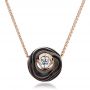 14k Rose Gold 14k Rose Gold Carved Tahitian Pearl And Diamond Pendant - Three-Quarter View -  100324 - Thumbnail