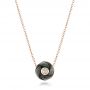 18k Rose Gold 18k Rose Gold Carved Tahitian Pearl And Diamond Pendant - Three-Quarter View -  101962 - Thumbnail