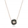 14k Rose Gold 14k Rose Gold Carved Tahitian Pearl And Diamond Pendant - Three-Quarter View -  101962 - Thumbnail