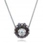  Platinum Platinum Carved Tahitian Pearl And Diamond Pendant - Three-Quarter View -  100326 - Thumbnail