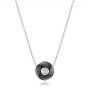 18k White Gold Carved Tahitian Pearl And Diamond Pendant