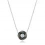  Platinum Carved Tahitian Pearl And Diamond Pendant