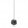 14k White Gold Carved Tahitian Pearl And Diamond Pendant - Side View -  101962 - Thumbnail