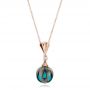 14k Rose Gold 14k Rose Gold Carved Turquoise Tahitian Pearl Pendant - Flat View -  102571 - Thumbnail