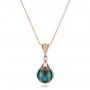 18k Rose Gold 18k Rose Gold Carved Turquoise Tahitian Pearl Pendant - Three-Quarter View -  102571 - Thumbnail