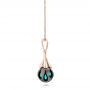 14k Rose Gold 14k Rose Gold Carved Turquoise Tahitian Pearl Pendant - Side View -  101117 - Thumbnail