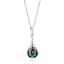  Platinum Platinum Carved Turquoise Tahitian Pearl Pendant - Flat View -  101117 - Thumbnail