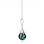 18k White Gold 18k White Gold Carved Turquoise Tahitian Pearl Pendant - Side View -  101117 - Thumbnail