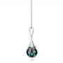  Platinum Platinum Carved Turquoise Tahitian Pearl Pendant - Side View -  101117 - Thumbnail