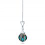  Platinum Platinum Carved Turquoise Tahitian Pearl Pendant - Side View -  102571 - Thumbnail