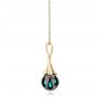14k Yellow Gold 14k Yellow Gold Carved Turquoise Tahitian Pearl Pendant - Side View -  101117 - Thumbnail