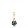 18k Yellow Gold 18k Yellow Gold Carved Turquoise Tahitian Pearl Pendant - Side View -  101117 - Thumbnail