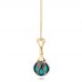 14k Yellow Gold 14k Yellow Gold Carved Turquoise Tahitian Pearl Pendant - Side View -  102571 - Thumbnail