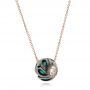 14k Rose Gold 14k Rose Gold Carved Turquoise Tahitian Pearl And Diamond Pendant - Flat View -  102573 - Thumbnail