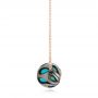18k Rose Gold 18k Rose Gold Carved Turquoise Tahitian Pearl And Diamond Pendant - Side View -  102573 - Thumbnail