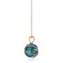 18k Rose Gold 18k Rose Gold Carved Turquoise Tahitian Pearl And Diamond Pendant - Side View -  102574 - Thumbnail