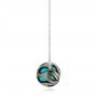 14k White Gold Carved Turquoise Tahitian Pearl And Diamond Pendant - Side View -  102573 - Thumbnail