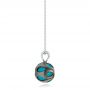 14k White Gold Carved Turquoise Tahitian Pearl And Diamond Pendant - Side View -  102574 - Thumbnail