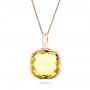 14k Rose Gold 14k Rose Gold Checkerboard Lemon Quartz Pendant - Three-Quarter View -  101018 - Thumbnail